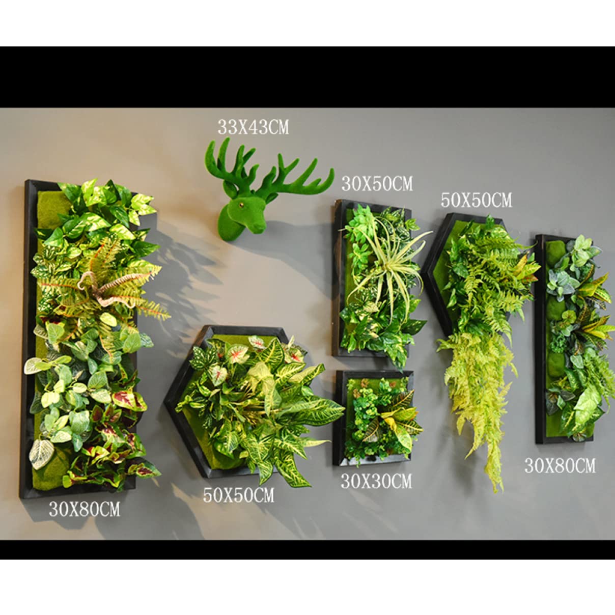 Amazon｜HGJH ウォールグリーン 壁掛け F リアル 人工観葉植物